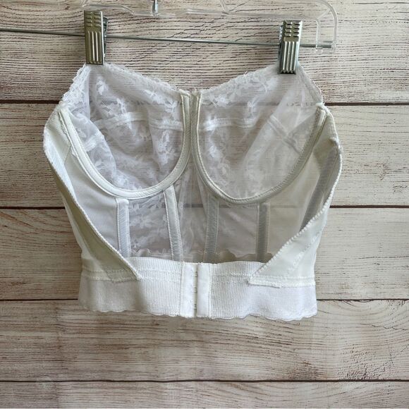 VINTAGE BACKLESS BY YOUNG SMOOTHIE STRAPLESS UNDERWIRE BRA IN WHITE - Picture 3 of 5